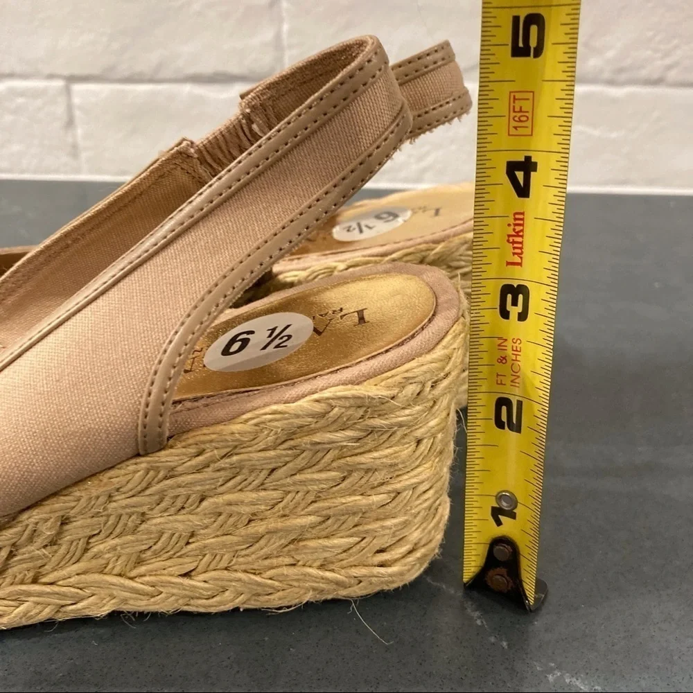 NWT Lauren Ralph Lauren sz 6.5 Catlin espadrille wedges